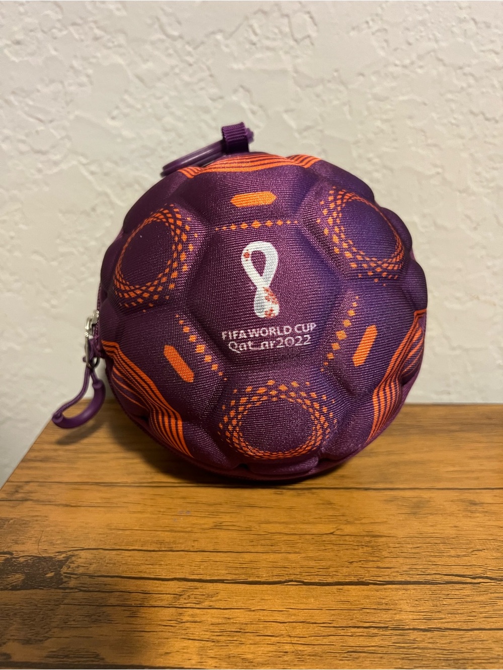FIFA Men’s 2022 World Cup Qatar Purple Ball Packable Travel Backpack-Unused